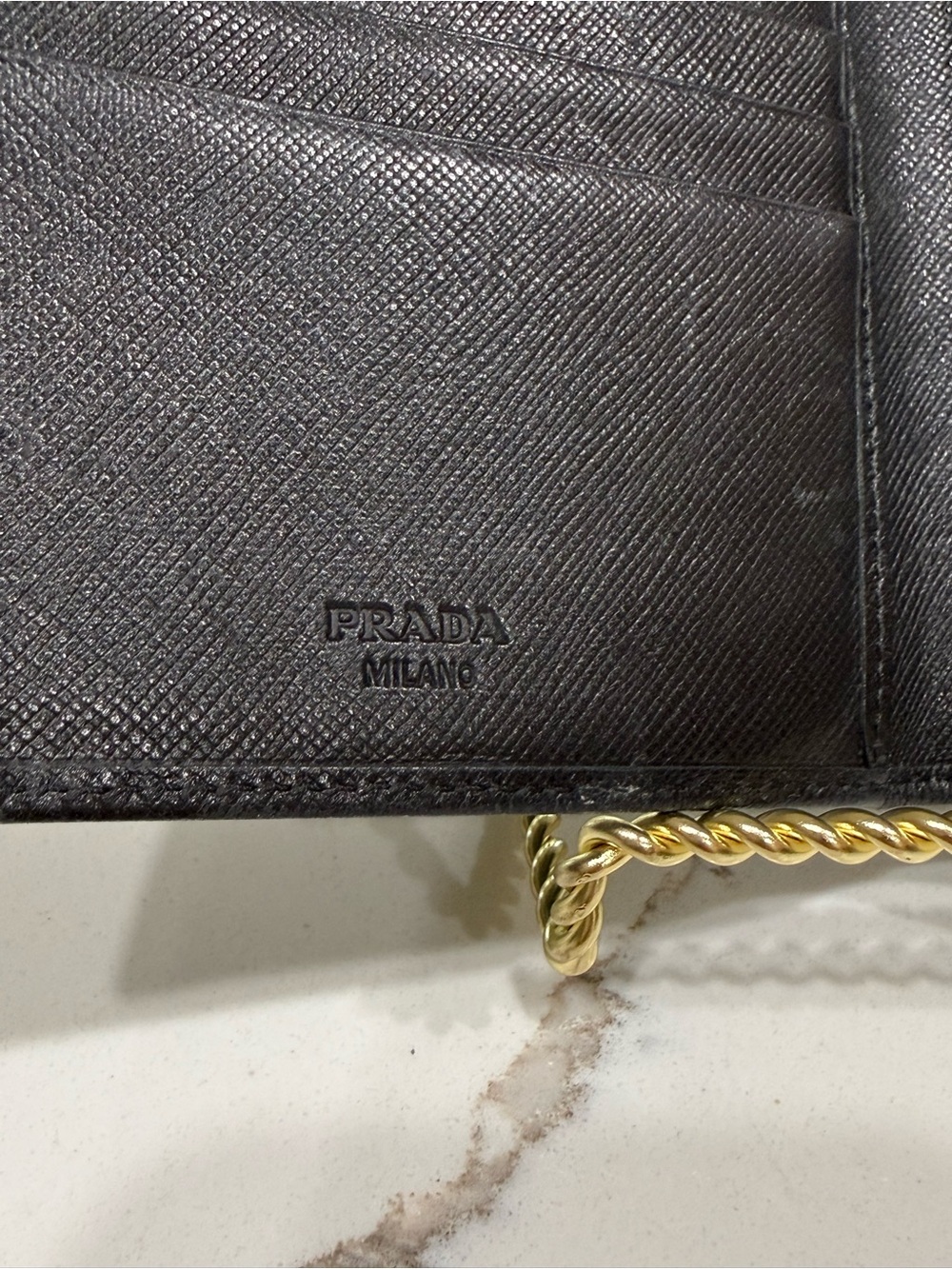 Prada Saffiano Leather Compact Trifold Wallet - Picture 4 of 6